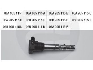 BRECAV 114.002 ritė, uždegimas 
 Kibirkšties / kaitinamasis uždegimas -> Uždegimo ritė
06A 905 115, 06A 905 115 A, 06A 905 115 B