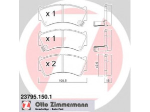 ZIMMERMANN 23795.150.1 stabdžių trinkelių rinkinys, diskinis stabdys 
 Techninės priežiūros dalys -> Papildomas remontas
5581064G00, 5581064G01, 5581064G02