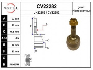 EAI CV22282K jungčių komplektas, kardaninis velenas 
 Ratų pavara -> Sujungimai/komplektas