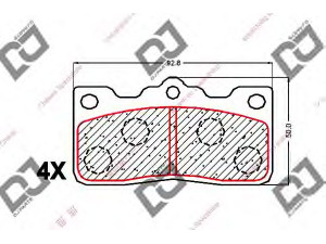 DJ PARTS BP1549 stabdžių trinkelių rinkinys, diskinis stabdys 
 Techninės priežiūros dalys -> Papildomas remontas
04466-22100, 04466-22130, 04466-30070