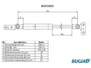 BUGIAD BGS10523 dujinė spyruoklė, bagažinė 
 Priedai -> Bagažinė/pakrovimo skyrius
90451-01B00