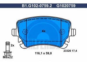 GALFER B1.G102-0759.2 stabdžių trinkelių rinkinys, diskinis stabdys 
 Techninės priežiūros dalys -> Papildomas remontas
4B3 698 451, 4B3 698 451 A