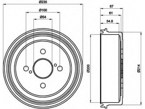 HELLA 8DT 355 302-161 stabdžių būgnas 
 Stabdžių sistema -> Būgninis stabdys -> Stabdžių būgnas
4243101020, 4243120080, 94846327