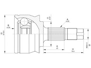 OPEN PARTS CVJ5531.10 jungčių komplektas, kardaninis velenas 
 Ratų pavara -> Sujungimai/komplektas
0046308000, 46308000, 1546263