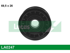 LUCAS ENGINE DRIVE LA0247 įtempiklio skriemulys, V formos rumbuotas diržas 
 Diržinė pavara -> V formos rumbuotas diržas/komplektas -> Įtempiklio skriemulys