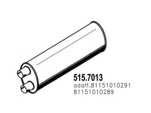 ASSO 515.7013 vidurinis / galinis duslintuvas 
 Išmetimo sistema -> Duslintuvas
81151010289, 81151010291