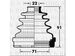 BORG & BECK BCB2853 gofruotoji membrana, kardaninis velenas 
 Ratų pavara -> Gofruotoji membrana
397412F226, TDR100710