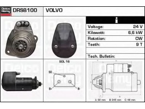 DELCO REMY DRS8100 starteris 
 Elektros įranga -> Starterio sistema -> Starteris
1556955, 85000441