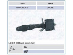 MAGNETI MARELLI 000043087010 vairo kolonėlės jungiklis 
 Vidaus įranga -> Rankinės/kojinės svirties sistema
183129480