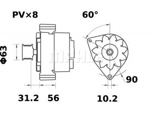 MAHLE ORIGINAL MG 334 kintamosios srovės generatorius
357123