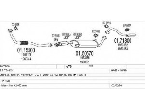 MTS C240254007608 išmetimo sistema 
 Išmetimo sistema -> Išmetimo sistema, visa