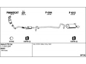 FENNO OP728 išmetimo sistema 
 Išmetimo sistema -> Išmetimo sistema, visa