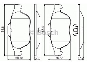 BOSCH 0 986 495 264 stabdžių trinkelių rinkinys, diskinis stabdys 
 Techninės priežiūros dalys -> Papildomas remontas
41 06 076 13R, 77 01 206 599, 77 01 208 182