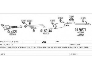 MTS C110541009166 išmetimo sistema 
 Išmetimo sistema -> Išmetimo sistema, visa