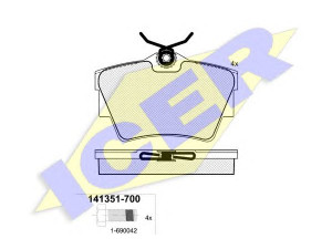 ICER 141351-700 stabdžių trinkelių rinkinys, diskinis stabdys 
 Techninės priežiūros dalys -> Papildomas remontas
44060-00QAF, 77 01 054 772, 16 05 199