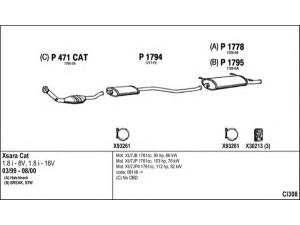 FENNO CI308 išmetimo sistema 
 Išmetimo sistema -> Išmetimo sistema, visa
