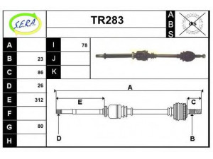 SERA TR283 kardaninis velenas 
 Ratų pavara -> Kardaninis velenas
8200264668, 8200300713, 8200351248