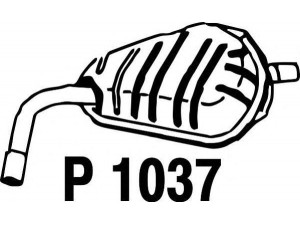 FENNO P1037 galinis duslintuvas 
 Išmetimo sistema -> Duslintuvas
51765428, 51813720
