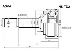 ASVA NS-TD2 jungčių komplektas, kardaninis velenas 
 Ratų pavara -> Sujungimai/komplektas
C9211-EL10A