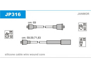 JANMOR JP316 uždegimo laido komplektas 
 Kibirkšties / kaitinamasis uždegimas -> Uždegimo laidai/jungtys
33705-85220