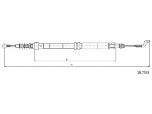 CABOR 10.7393 trosas, stovėjimo stabdys 
 Stabdžių sistema -> Valdymo svirtys/trosai
7D0609701A, 7D0609701B, 7D0609701D