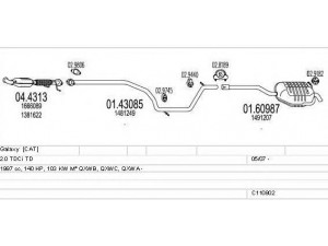 MTS C110802014108 išmetimo sistema 
 Išmetimo sistema -> Išmetimo sistema, visa