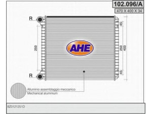AHE 102.096/A radiatorius, variklio aušinimas 
 Aušinimo sistema -> Radiatorius/alyvos aušintuvas -> Radiatorius/dalys
8Z0121251D