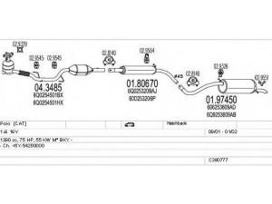 MTS C380777003103 išmetimo sistema 
 Išmetimo sistema -> Išmetimo sistema, visa