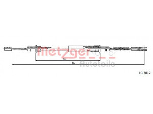 METZGER 10.7812 trosas, stovėjimo stabdys 
 Stabdžių sistema -> Valdymo svirtys/trosai
986 424 141 03, 986 424 141 04