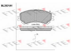 FTE BL2821A1 stabdžių trinkelių rinkinys, diskinis stabdys 
 Techninės priežiūros dalys -> Papildomas remontas
D1060-4BA0A, D1060-4EA0A