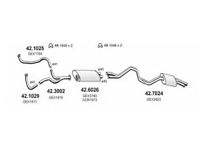 ASSO ART1344 išmetimo sistema 
 Išmetimo sistema -> Išmetimo sistema, visa