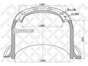STELLOX 85-00055-SX stabdžių būgnas
1589313, 1590313