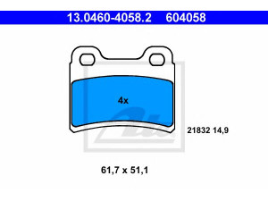 ATE 13.0460-4058.2 stabdžių trinkelių rinkinys, diskinis stabdys 
 Techninės priežiūros dalys -> Papildomas remontas
6500959, 7114005, 91AB-2M008-BD