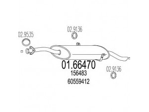 MTS 01.66470 galinis duslintuvas 
 Išmetimo sistema -> Duslintuvas
156483, 156493, 60558859, 60559412
