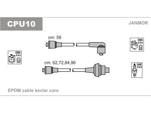 JANMOR CPU10 uždegimo laido komplektas 
 Kibirkšties / kaitinamasis uždegimas -> Uždegimo laidai/jungtys