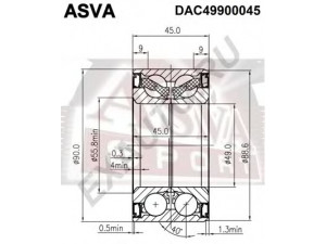 ASVA DAC49900045 rato guolis 
 Ašies montavimas/vairavimo mechanizmas/ratai -> Rato stebulė/montavimas -> Rato guolis
31203450600