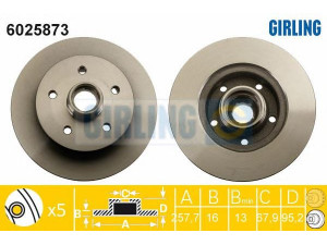 GIRLING 6025873 stabdžių diskas 
 Dviratė transporto priemonės -> Stabdžių sistema -> Stabdžių diskai / priedai
251407617F, 000042415Z, 251407617F