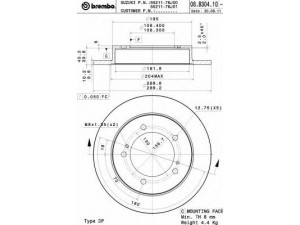BREMBO 08.B304.10 stabdžių diskas 
 Dviratė transporto priemonės -> Stabdžių sistema -> Stabdžių diskai / priedai
5521176J00, 5521176J01, 5521176J02