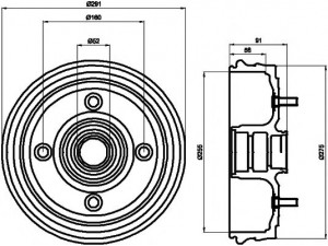 HELLA PAGID 8DT 355 300-891 stabdžių būgnas 
 Stabdžių sistema -> Būgninis stabdys -> Stabdžių būgnas
4403957, 9111957, 7701465899, 7701642515