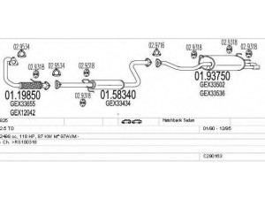 MTS C290163008149 išmetimo sistema 
 Išmetimo sistema -> Išmetimo sistema, visa