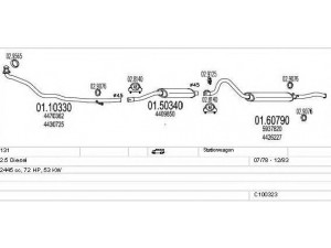 MTS C100323013044 išmetimo sistema 
 Išmetimo sistema -> Išmetimo sistema, visa