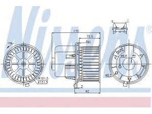 NISSENS 87061 vidaus pūtiklis 
 Šildymas / vėdinimas -> Orpūtė/dalys
7188531, 7188532, 95VW18456BB, 95VW18456CB