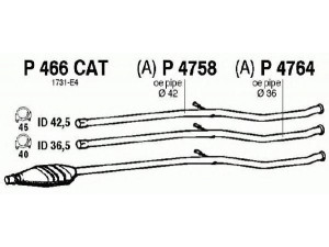 FENNO P466CAT katalizatoriaus keitiklis 
 Išmetimo sistema -> Katalizatoriaus keitiklis
BM90538H, 1706-28, 1731-E4, 1731-E5