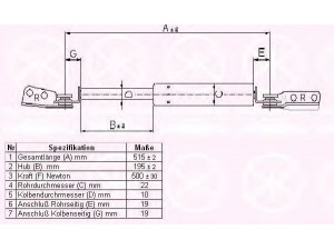 KLOKKERHOLM 37367104 dujinė spyruoklė, bagažinė 
 Vidaus įranga -> Bagažinė
MB537521