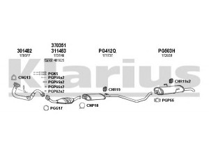 KLARIUS 630737U išmetimo sistema 
 Išmetimo sistema -> Išmetimo sistema, visa