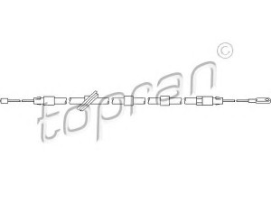 TOPRAN 401 277 trosas, stovėjimo stabdys 
 Stabdžių sistema -> Valdymo svirtys/trosai
202 420 29 85