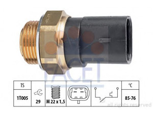 FACET 7.5287 temperatūros jungiklis, radiatoriaus ventiliatorius 
 Aušinimo sistema -> Siuntimo blokas, aušinimo skysčio temperatūra
98435734