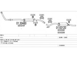 MTS C030003008605 išmetimo sistema 
 Išmetimo sistema -> Išmetimo sistema, visa