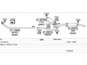 MTS C070075000998 išmetimo sistema 
 Išmetimo sistema -> Išmetimo sistema, visa