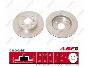 ABE C36009ABE stabdžių diskas 
 Stabdžių sistema -> Diskinis stabdys -> Stabdžių diskas
43512-87710-000, 43512-87718, 43512-87718-000